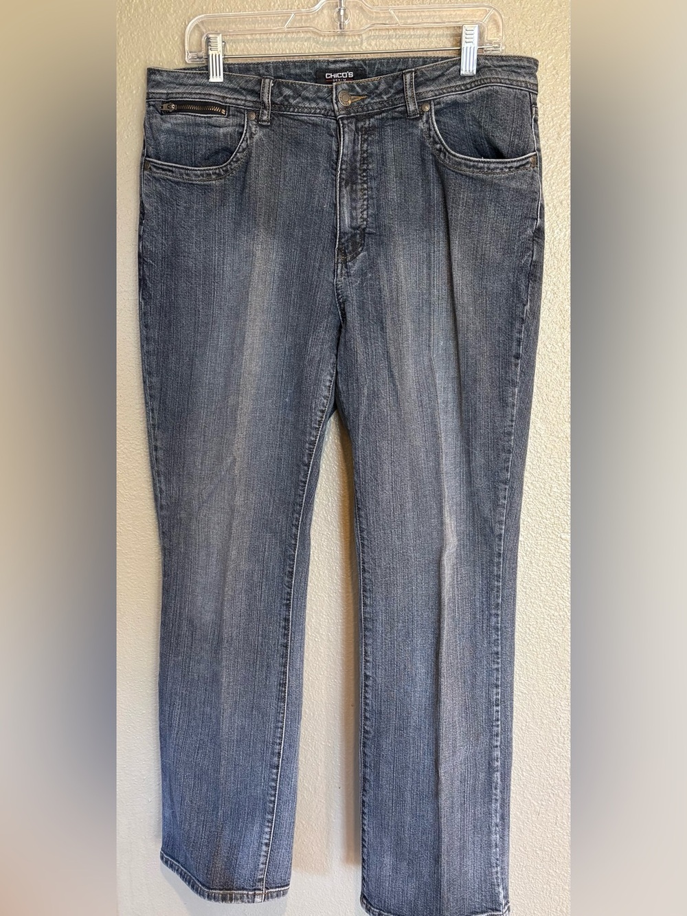 Chico's Size 2 (12-14) was Faded Indigo Boot Cut Jeans